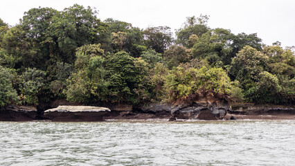 Cliffs, islands and beaches in the Colombian Pacific. Brickyards, Juanchaco and Buenaventura Valle del Cauca, Colombia.

