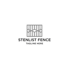 Stenlist fence logo design icon template