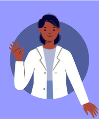 Medical insurance. Hospital Specialist. Portrait, avatar of doctor or nurse. Physician office or laboratory. Illustration for Information poster. Flat vector cartoon characters.
