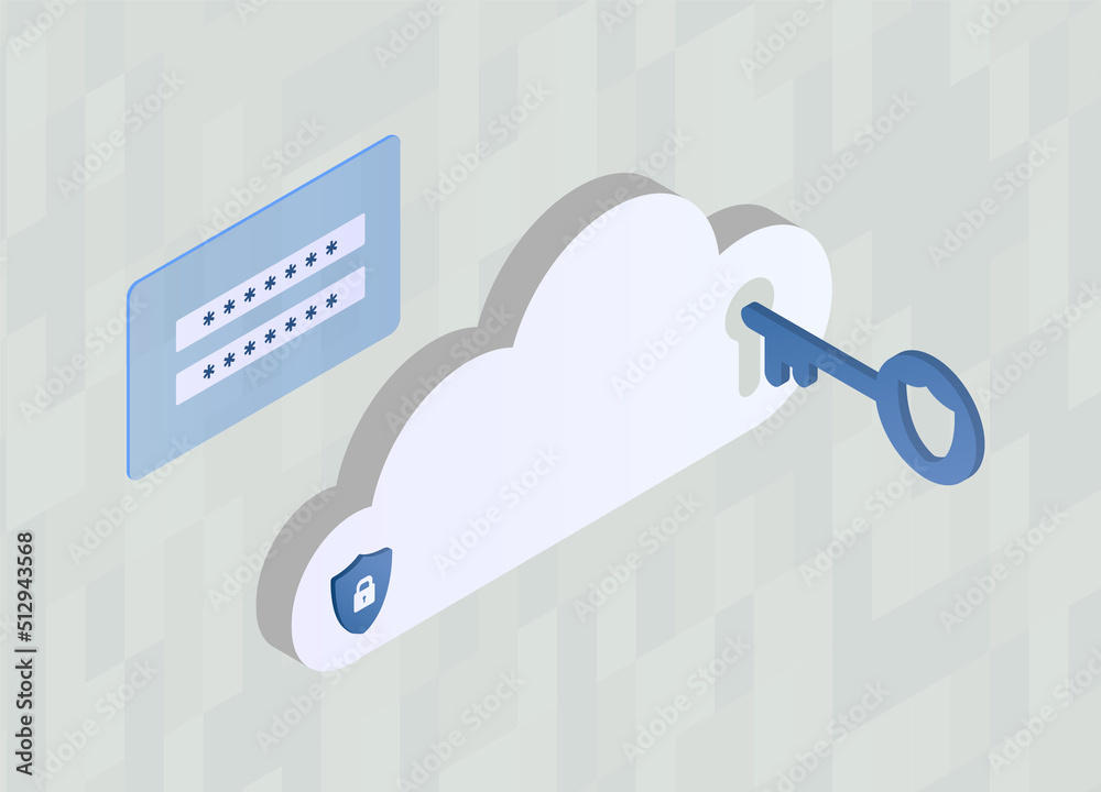 Wall mural bring your own key concept. byok encryption key management system vector illustration