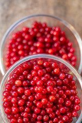 bowl full of red currants. Healthy eating concept