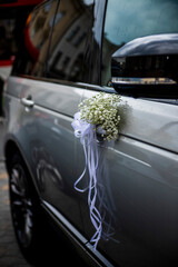 kwiaty bukiet samochód piękny wesele ślub - obrazy, fototapety, plakaty