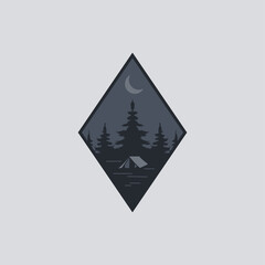 Camp adventure vintage logo template