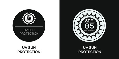 Creative (UV sun protection SPF 85) Icon ,Vector sign.