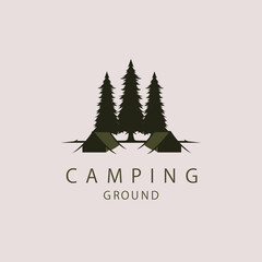Camping ground adventure vintage logo template