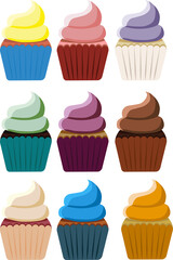 set of cupcakes