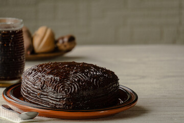 chocolate cake and soda