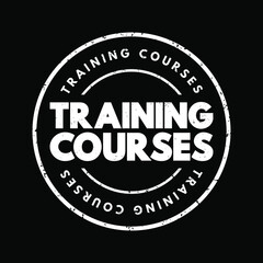 Fototapeta na wymiar Training Courses text stamp, concept background