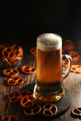 A mug with traditional German lager beer