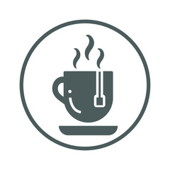 Coffee, cup, hot icon. Gray vector graphics.