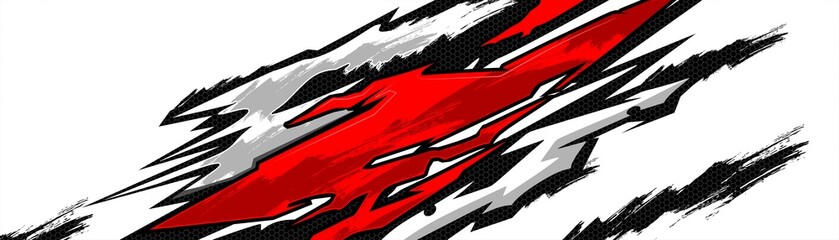 Car decal design vector. Graphic abstract stripe racing background kit designs for wrap vehicle, race car, rally, adventure and livery