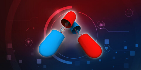 3d render of dna structure with capsule