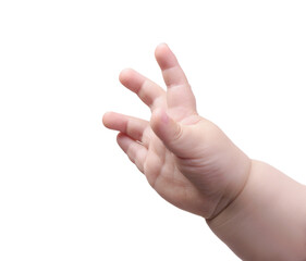 Small baby hand isolated on the white