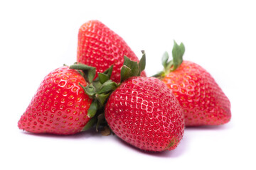 Group of natural strawberries