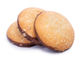 Group of chip cookies isolated