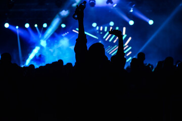 crowd of people dancing at concert