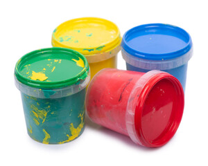 Group of gouache paint jars