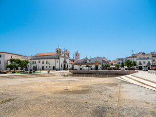 Fototapeta na wymiar Church of Santa Maria in Republic Square, Lagos, Algarve, Portugal