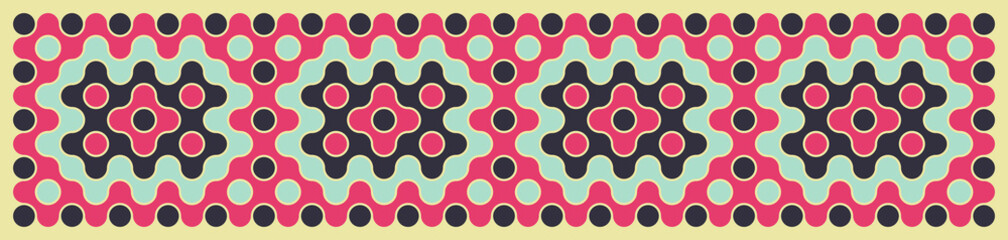 Multicolor truchet tiling connections illustration