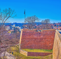 The outer defensive bastion of Spilberk castle in Brno, Czech Republic