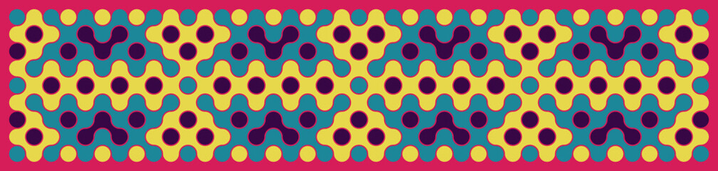 Multicolor truchet tiling connections illustration