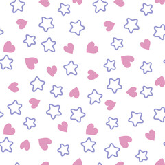 vector star hearts seamless pattern love symbol dream sky wallpaper