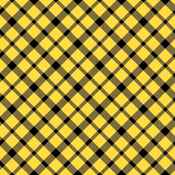 Yellow Black Seamless Plaid Vector Texture