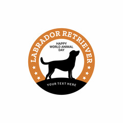 labrador retriever silhouette logo design. vector illustration eps