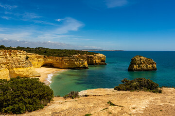 Fototapeta na wymiar Algarve with its fantastically beautiful coasts and beaches