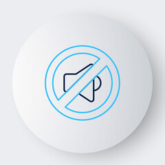 Line Speaker mute icon isolated on white background. No sound icon. Volume Off symbol. Colorful outline concept. Vector