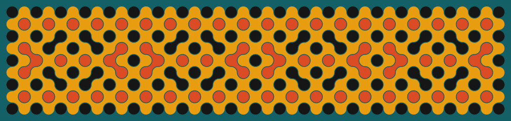 Multicolor truchet tiling connections illustration