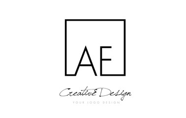 AF Square Frame Letter Logo Design with Black and White Colors.