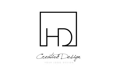 HD Square Frame Letter Logo Design with Black and White Colors.