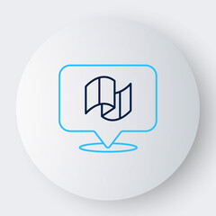 Line Flag Italy icon isolated on white background. Colorful outline concept. Vector