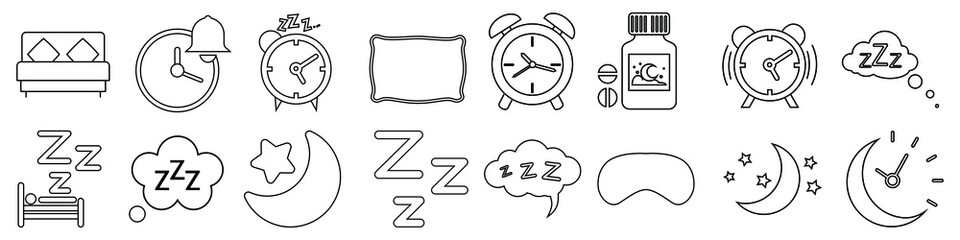 Sleep vector Icon set. recreation illustration sign collection. night symbol. zzz logo.