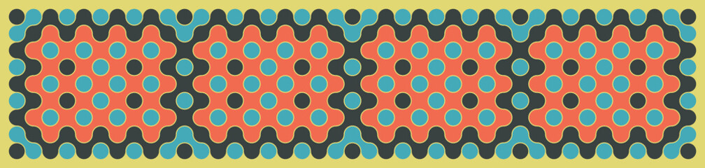 Multicolor truchet tiling connections illustration
