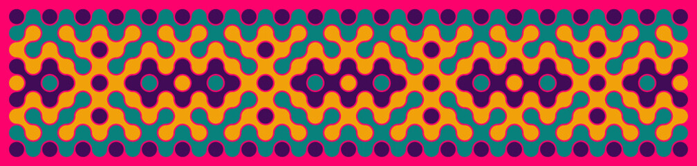 Multicolor truchet tiling connections illustration