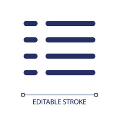 Obraz premium List linear ui icon. Personal wishlist. Items organization and classification. GUI, UX design. Outline isolated user interface element for app and web. Editable stroke. Arial font used