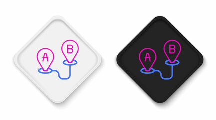 Line Route location icon isolated on white background. Map pointer sign. Concept of path or road. GPS navigator. Colorful outline concept. Vector