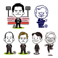 Soccer (Football) Coaches Illustration Set - Vector