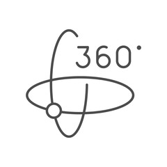 360 degrees rotation line outline icon
