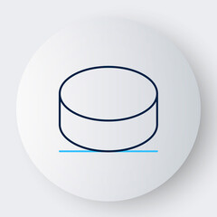 Line Hockey puck icon isolated on white background. Colorful outline concept. Vector