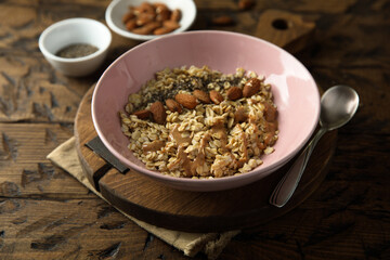 Traditional healthy granola bowl for breakfast