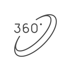 360 degrees rotation line outline icon