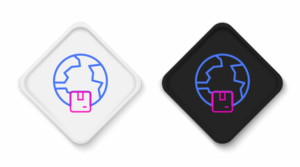 Line Worldwide shipping icon isolated on white background. Colorful outline concept. Vector