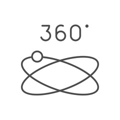 360 degrees rotation line outline icon