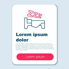Line Time to sleep icon isolated on grey background. Sleepy zzz. Healthy lifestyle. Colorful outline concept. Vector