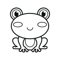 Little frog. Black and white vector illustration. Coloring.