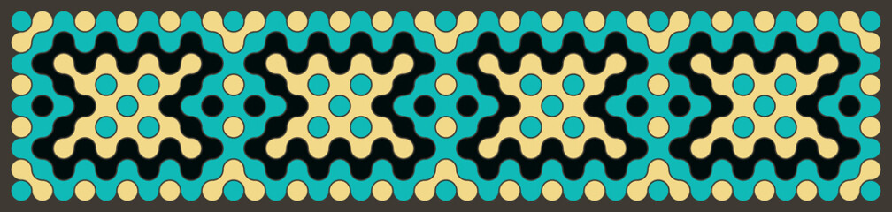 Multicolor truchet tiling connections illustration