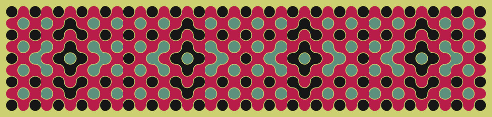 Multicolor truchet tiling connections illustration